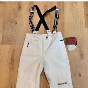 White Spyder Ski Pants with Suspenders